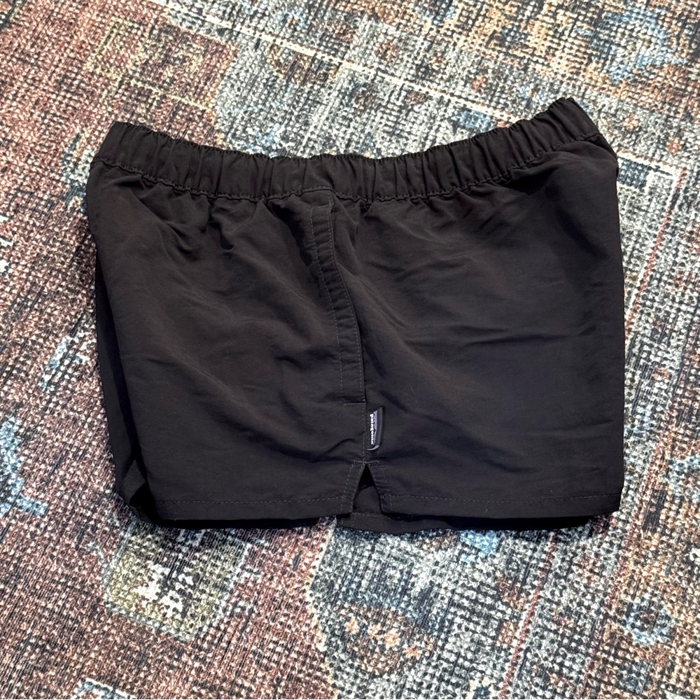 Patagonia Women Solid Black Barely Baggies 2.”Nylon Drawstring Shorts Sz S - Picture 5 of 10
